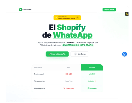 Creatiendas | Tiendas opensource via Whastapp